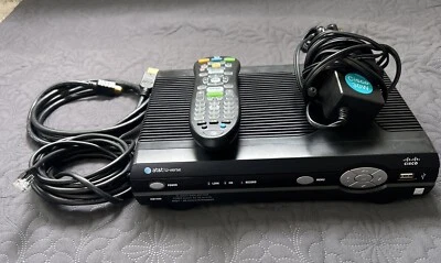 Cisco AT&T U-Verse ISB7500 HDTV Cable Box Receiver W/ OEM Adapter & Remote &More - Image 1 of 4