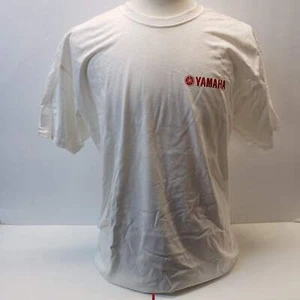 New Yamaha T-Shirt Short Sleeve White with Red Logo - Picture 1 of 7