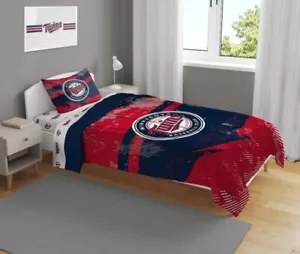 Minnesota Twins MLB Slanted Stripe 4-Piece Twin Bed Set - F49451390 - Picture 1 of 4