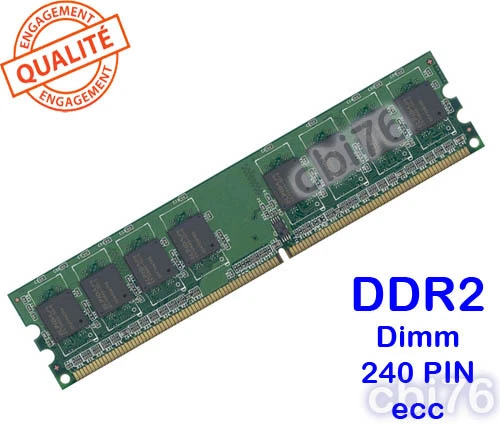 Mémoire 1GO DDR2 PC2-5300E-555 ecc ELPIDA 240PIN 2Rx8 EBE11ED8AGWA-6E-E - Photo 1/1