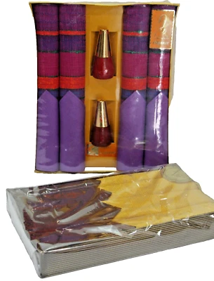 NEW x2 Vintage Retro Place Mat & Napkin Sets ELEGANCE LORNE Aust Fabric NOS Box - Image 1 of 4