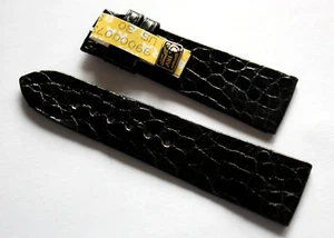 Chopard Kroko Lederarmband Schwarz für Dorn + Faltschließe Anstoß 19 mm NEU - Bild 1 von 3