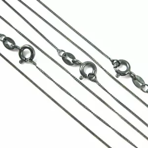 Oxidierte Sterlingsilberkette 1 mm Bordstein Halskette Kette, schwarze Kette - ALLE GRÖSSEN - Bild 1 von 5
