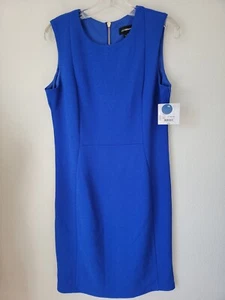 Liz Claiborne Sheath Dress Cobalt Blue Midi Sleeveless  Size 6 New - Picture 1 of 10