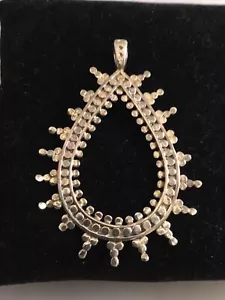 ANNA BECK ICONIC STERLING SILVER GOLD PLATED OPEN TEARDROP DOT PENDANT - Picture 1 of 4