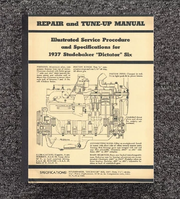Repair & Tune Up Manual Fits Studebaker Dictator Six 1937 Foto 1 de 4
