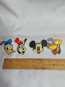 1980's Disney Plastic Pins Large  Set Of 4 Near Mint condition - Picture 1 of 2