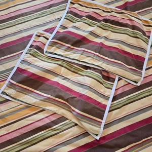 Full/Queen Duncan Stripes POTTERY BARN Heavy Duvet Cover 2 STD Shams Reversible - Picture 1 of 12