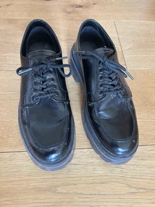 Women's Black Patent Lace-Up Asos Flat Shoes Size 6 - Picture 1 of 4