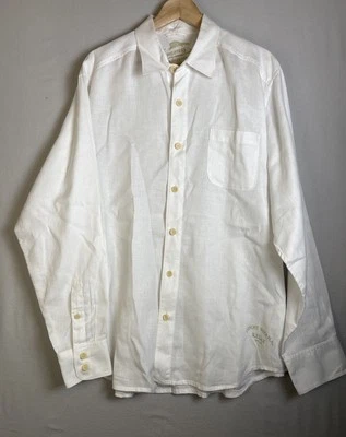 Tommy Bahama Relax 100% Linen Shirt Mens Large Long Sleeve Cream Gauze Coastal - Image 1 of 4