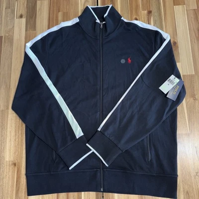 Chaqueta deportiva Polo Ralph Lauren para hombre de algodón entrelazado negra blanca talla XXL NUEVA CON ETIQUETAS Foto 1 de 4