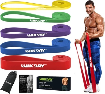 WIKDAY Resistance Bands for Working Out, Exercise Bands, 8-100 lbs, 01 Multicolour