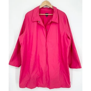 Eileen Fisher lange Baumwolljacke wasserabweisend Trenchcoat rosa, Größe 2X - Bild 1 von 13