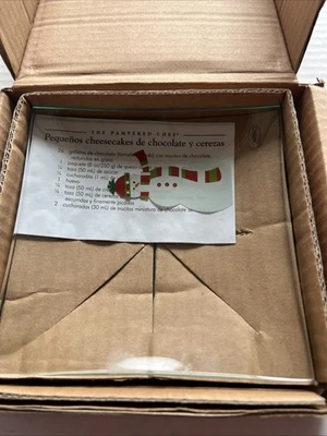 Pampered Chef Snowmen Square Appetizer Plates Set of 4 #2819 NEW in Box - Image 1 of 3