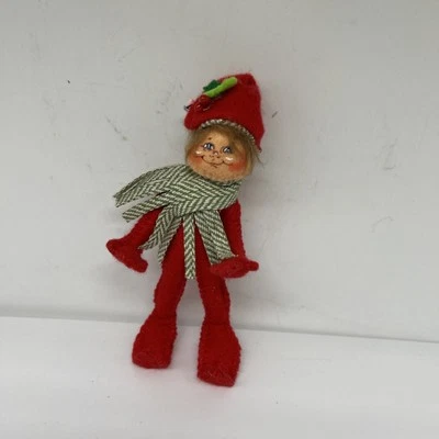 "Muñeca Annalee Festive Green Elf de 2013 Posable 6"" decoración navideña" Foto 1 de 4