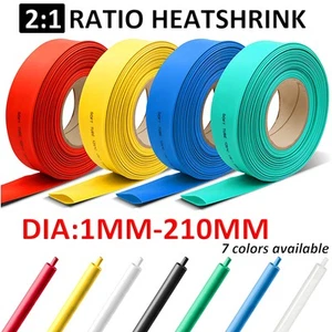 Heat Shrink tube Heatshrink wire Sleeving black red white green blue clear 2:1 - Picture 1 of 19