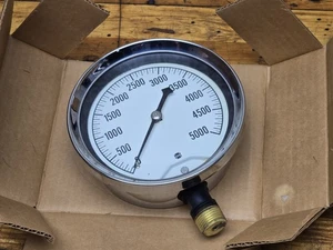 Ametek EE. UU. Manómetro 5000psi Acero Inoxidable 4-1/2" Cara Nº 5806 NUEVO - Imagen 1 de 3
