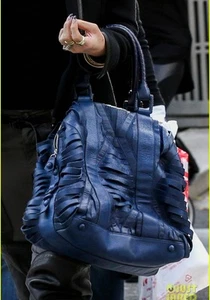 L.A.M.B Black Leather Handbag Tote Gwen Stefani - Picture 1 of 6