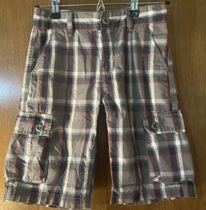Levi's boys plaid cargo shorts size 10 reg Gray/blue:red/white - Picture 1 of 7