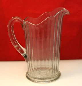 Antique 1860s McKee EAPG  Clear Glass Prism Pattern Pitcher - Picture 1 of 10