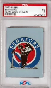 WASHINGTON SENATORS 1960 Fleer Team Logo Decals PSA 5 EX - Picture 1 of 2
