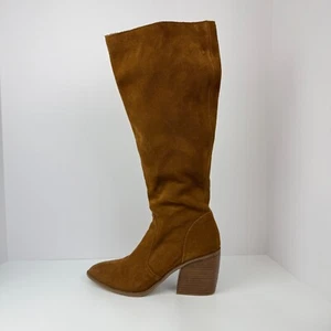 Steve Madden Tall Brown Suede Leather Block Heel Boots Yancy Women Sz 9 Y2K Boho - Picture 1 of 20