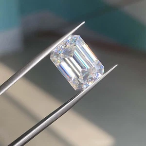 Lab-Grown Emerald Cut Gemstone 2 Ct White Diamond EGL Loose D VVS1 Clarity 4OUV - Picture 1 of 12