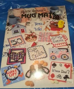ASN 3087 Plastic Canvas Mug Mats 28 Adorable Projects to Create Pattern Leaflet - Picture 1 of 3