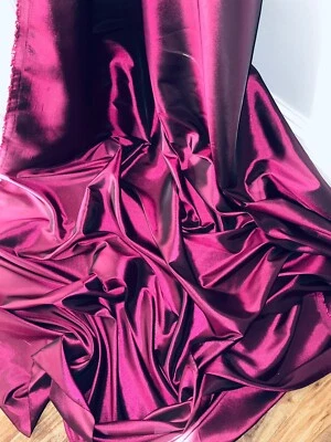 1 METER TWO TONE BURNT MAGNETA PREMIUM CRISP FEEL TAFFETA BRIDAL FABRIC 58” WIDE - Image 1 of 4