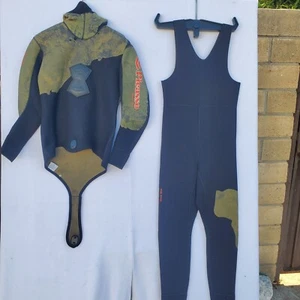 2 Piece Wetsuit Neoprene Spearfishing Scuba Diving Suit Camouflage Fishing - Picture 1 of 16