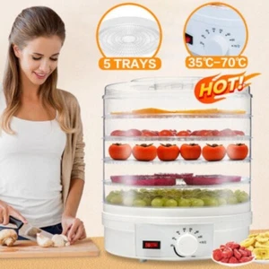 Food Dehydrator Machine 5 Trays Stackable Fruit Dryer Adjustable Temperature New - Picture 1 of 14