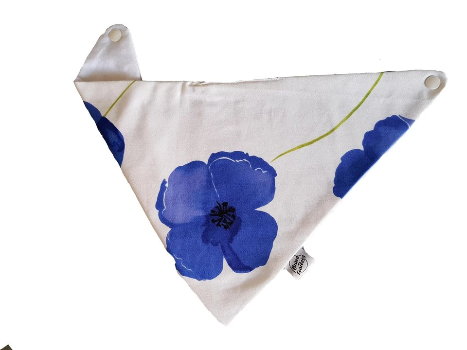 Poppy Party Bibdana Baby & Toddler Dribble Bib Burp Cloths Colour Blue & White - Imagem 1 de 1