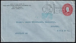 743 SOBRE PAPELERÍA PS DE EE. UU. A MÉXICO 1900 NUEVA YORK - DURANGO - Imagen 1 de 2
