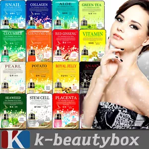 30pcs Korean Essence Facial Mask Sheet, Moisture Face Mask Pack Skin Care Lots - Picture 1 of 9