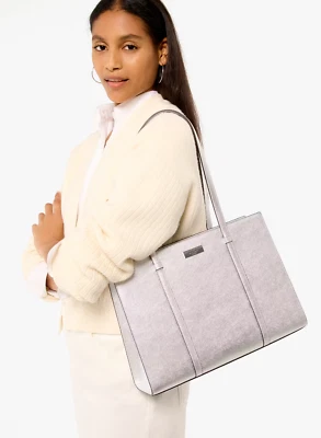 Новый с ярлыками Kate Spade Kenzie большая сумка с короткими ручками KI965 металлический серебряный сумочки $359 Рекомендуемая розничная цена производителя подарочная сумка - Изображение 1 из 4