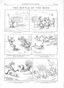 THE BATTLE OF HENS.VTG 1889 HARPER'S 11" x 8" GRAVURDRUCK - Bild 1 von 2