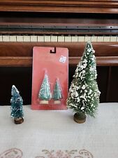 Lot Of 4 Vintage Bottle Brush Trees One With frost
