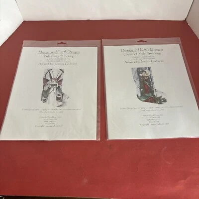 Heaven and Earth Designs Cross Stitch: Yule Fairy And Spirit Of Yule Stockings - Image 1 of 4