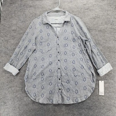 Top de pijama Sonoma para mujer grande con botones delanteros gris Foto 1 de 4