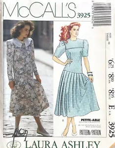 1980er McCall's Misses' Kleid Laura Ashley Muster 3925 Größe 10 UNGESCHNITTEN - Bild 1 von 2