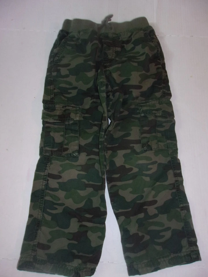 Cute Boys J Khaki Size 5 Cargo Camo Camouflage Pants Elastic Waist Winter Fall - Image 1 of 4