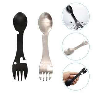 2 Stück Multifunktionales Geschirr Reise Rucksack Utensilien Spork - Bild 1 von 12