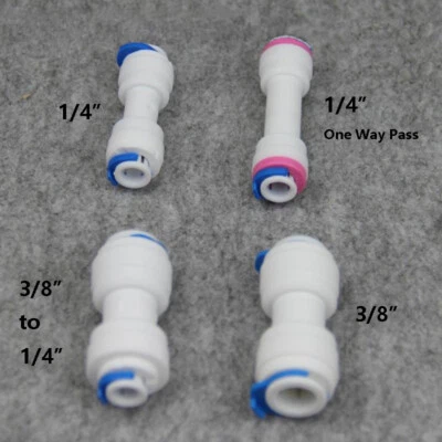 1/4" 3/8" Straight Quick Connect Push in Fittings Water RO Reverse Osmosiss - Image 1 of 4