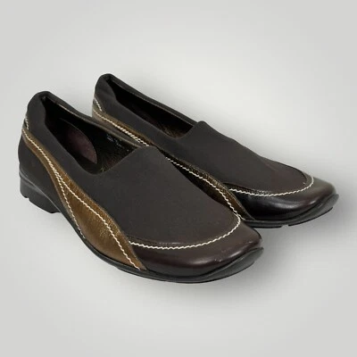 Sesto Meucci Driving Loafers Womans Size 9.5 Brown & Gold Made in Italy - Image 1 of 4