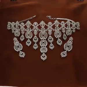 Handgefertigt Baguette und Runde Cubic Zirkonia Hochzeit Schmuck Set - Bild 1 von 9