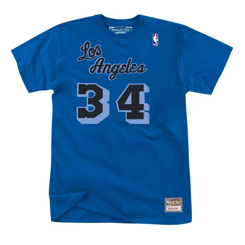 Men's Mitchell & Ness Royal NBA LA Lakers Reload 2.0 N&N S O'Neal T-Shirt - S Cover