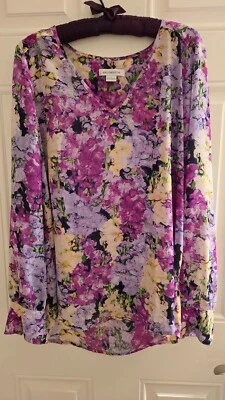 Vintage Liz Claiborne Silky Blouse with Camisole Floral Size L Never Worn - Image 1 of 4