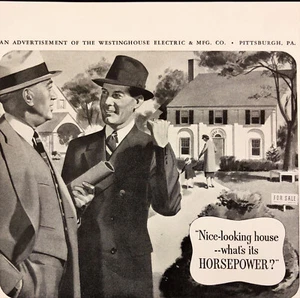 Westinghouse 1938 électricité pour maisons vintage print publicité chevaux pour maisons - Photo 1/2