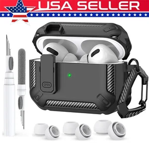 Protective Case For Apple AirPods 1/2/3 Pro Cover Keychain Clip Shockproof New - Picture 1 of 30
