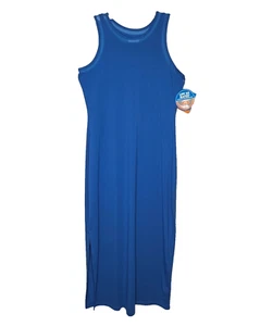 Columbia PFG Slack Water Maxi Dress Women's M Blue Knit Sleeveless Wicking UPF50 - Picture 1 of 20
